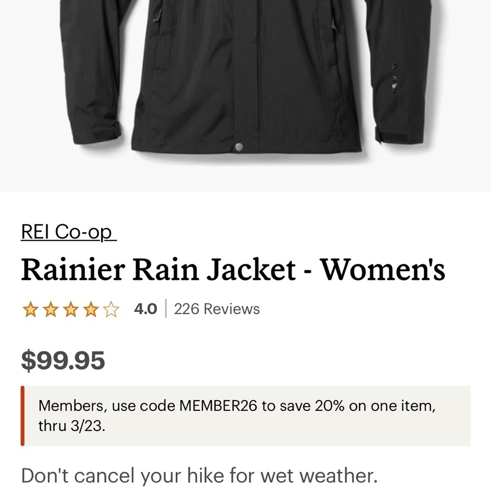 REI Rainier Women's Teal Waterproof Hooded Shell Rain Jacket - Picture 4 of 4